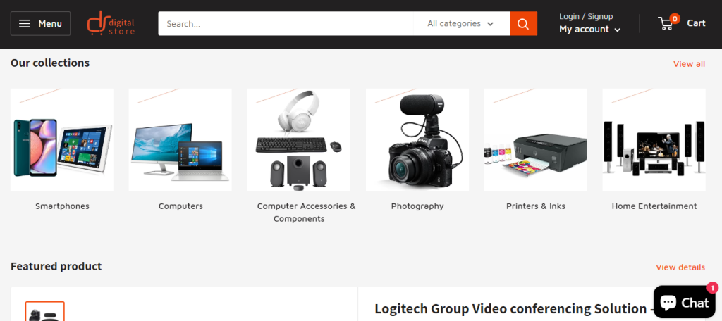 This is an image of an online electronics shop