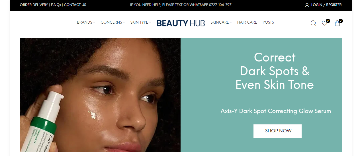 This is an image of an online beauty shop